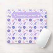 Personalized pastel y2k lavender aesthetic pattern muismat (Met muis)