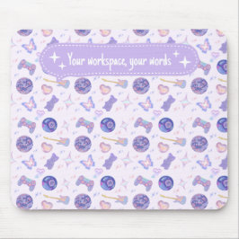 Personalized pastel y2k lavender aesthetic pattern muismat