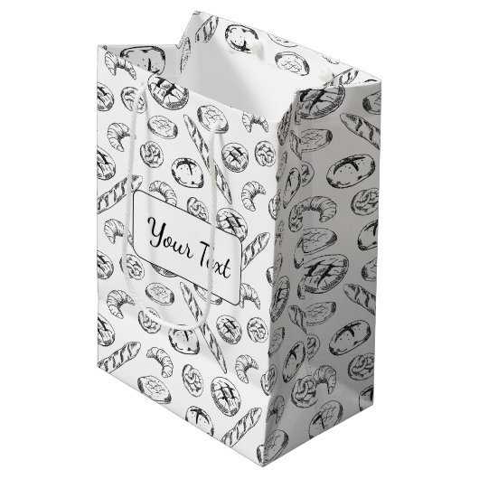 Personalized Pastry Illustration Packaging Medium Cadeauzakje (Voorkant Gekanteld)