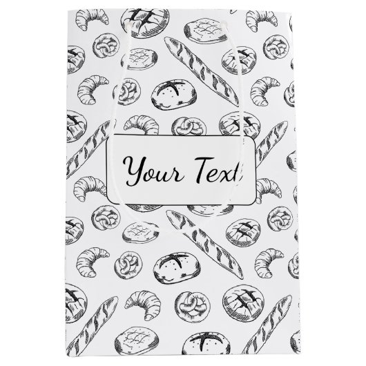 Personalized Pastry Illustration Packaging Medium Cadeauzakje (Voorkant)