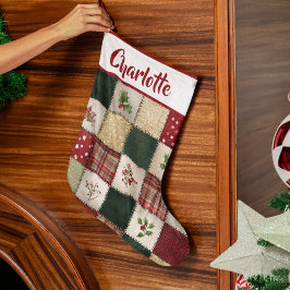 Personalized Patchwork Christmas Stocking  Grote Kerstsok