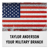 Personalized Patriotic American Flag  Perfect Poster (Voorkant)