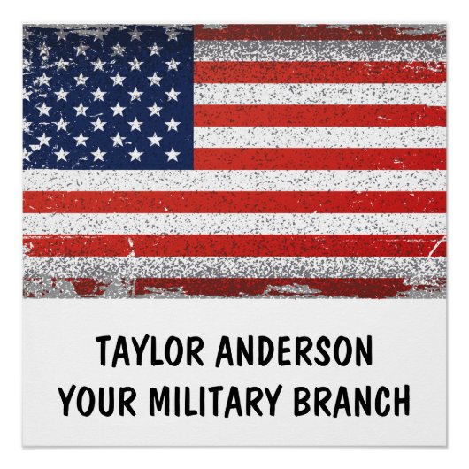 Personalized Patriotic American Flag  Perfect Poster (Voorkant)