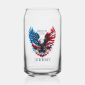 Personalized Patriotic Colors America Bold Eagle Blikvorm Glas (Voorkant)