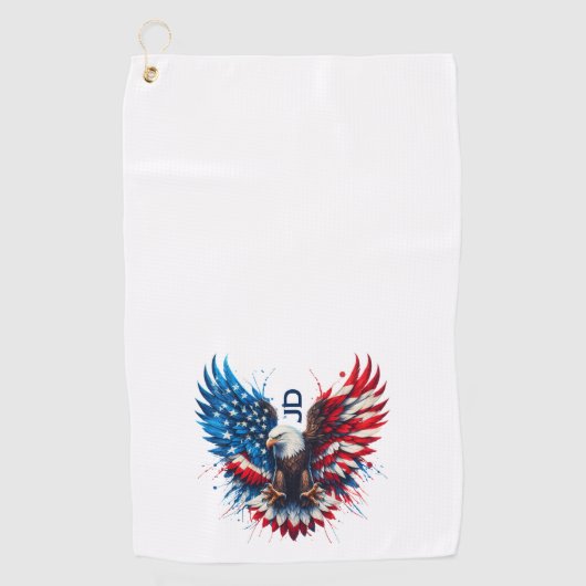 Personalized Patriotic Colors America Bold Eagle Golfhanddoek (Voorkant)