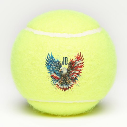 Personalized Patriotic Colors America Bold Eagle Tennisballen (Achterkant)