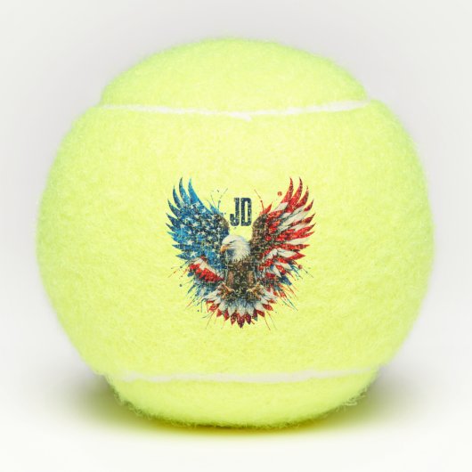 Personalized Patriotic Colors America Bold Eagle Tennisballen (Voorkant)