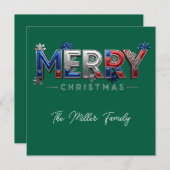 Personalized Patriotic Family Christmas Feestdagenkaart (Voorkant / Achterkant)