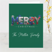 Personalized Patriotic Family Christmas Kaart (Gele Bloem)
