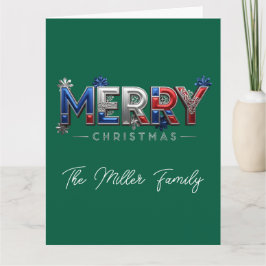 Personalized Patriotic Family Christmas Kaart