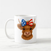 Personalized Patriotic Highland Cow Koffiemok (Links)
