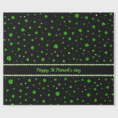 Personalized Pattern of green shamrocks with pearl Cadeaupapier (Vlak)
