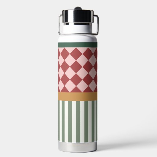 Personalized Pattern Water Bottle with Name Waterfles (Achterkant)