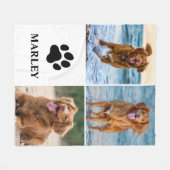 Personalized Paw Dog Lover Photo Collage Pet Fleece Deken (Voorkant (Horizontaal))