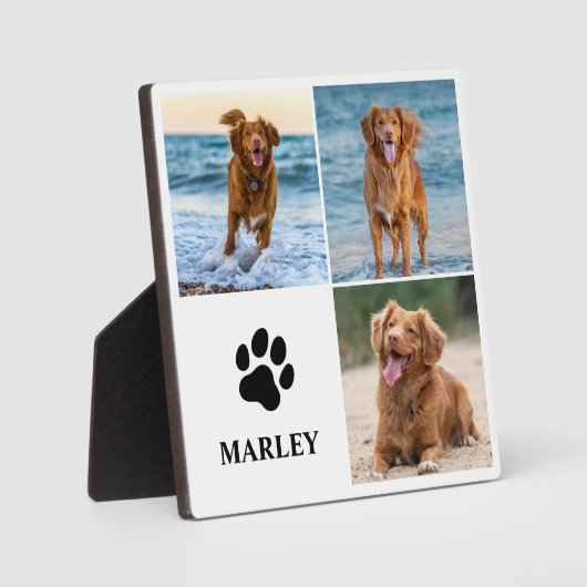 Personalized Paw Dog Lover Photo Collage Pet Fotoplaat (Voorkant)