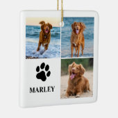 Personalized Paw Dog Lover Photo Collage Pet Keramisch Ornament (Rechts)
