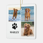 Personalized Paw Dog Lover Photo Collage Pet Keramisch Ornament (Links)