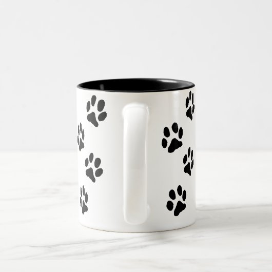 personalized paw mug tweekleurige koffiemok (Handvat)