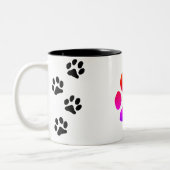 personalized paw mug tweekleurige koffiemok (Links)