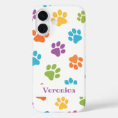 Personalized Paw Print iPhone Case – Custom Name  (Achterkant)