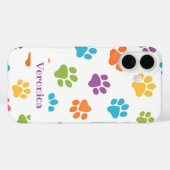 Personalized Paw Print iPhone Case – Custom Name  (Achterkant (horizontaal))