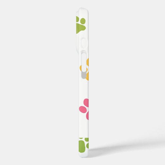 Personalized Paw Print iPhone Case – Custom Name  (Achterkant / Links)