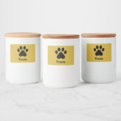 Personalized Paw Print Treats Container Label Voedselcontainer Etiket (Flessen)