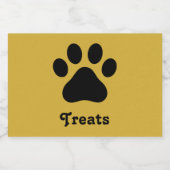 Personalized Paw Print Treats Container Label Voedselcontainer Etiket (Enkel label)