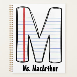 Personalized PE Teacher Planner with Initial