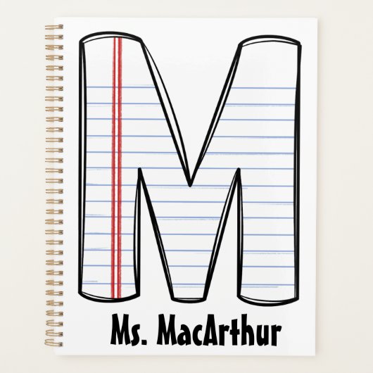 Personalized PE Teacher Planner with Initial (Voorkant)