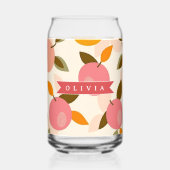 Personalized Peach Pattern Cute Retro Summer Blikvorm Glas (Achterkant)