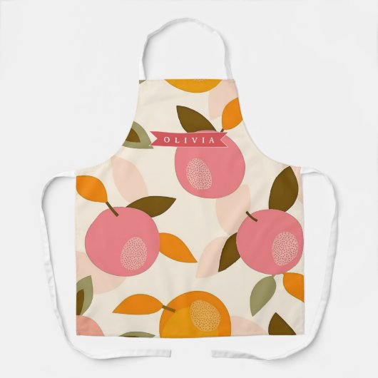 Personalized Peach Pattern Cute Retro Summer Schort (Voorkant)