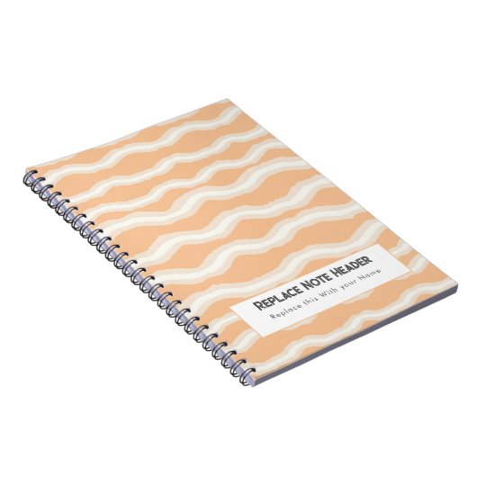 Personalized Peach Wave Patterned  Notitieboek (Rechterzijde)