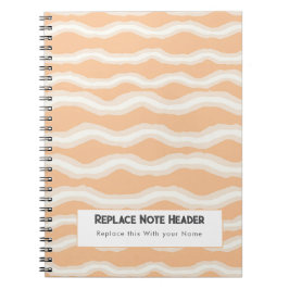 Personalized Peach Wave Patterned  Notitieboek