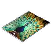 Personalized Peacock Frequencies Planner  Notitieboek (Linkerzijde)