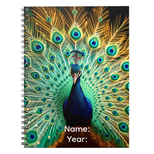 Personalized Peacock Frequencies Planner  Notitieboek (Voorkant)