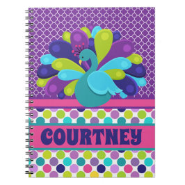 Personalized peacock Notebook and Journal Notitieboek