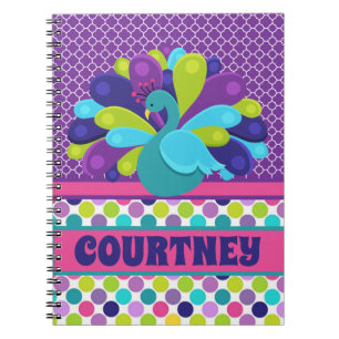 Personalized peacock Notebook and Journal Notitieboek