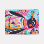 Personalized Penguin Blanket: Colorful Arctic  Fleece Deken (Voorkant (Horizontaal))