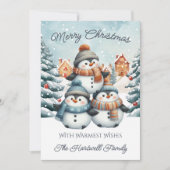 Personalized Penguin Flat Christmas Feestdagenkaart (Voorkant)