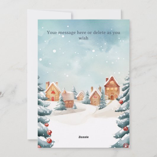 Personalized Penguin Flat Christmas Feestdagenkaart (Achterkant)