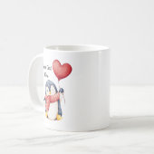Personalized Penguin Mug With Heart Balloon Koffiemok (Voorkant links)