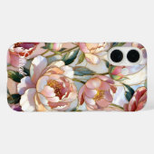 Personalized Peony Floral Phone Case Pink (Achterkant (horizontaal))