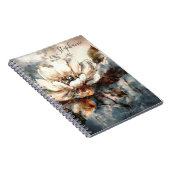 Personalized Peony Watercolor Bloom Art Notitieboek (Rechterzijde)