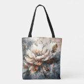 Personalized Peony Watercolor Bloom Art Tote Bag (Achterkant)