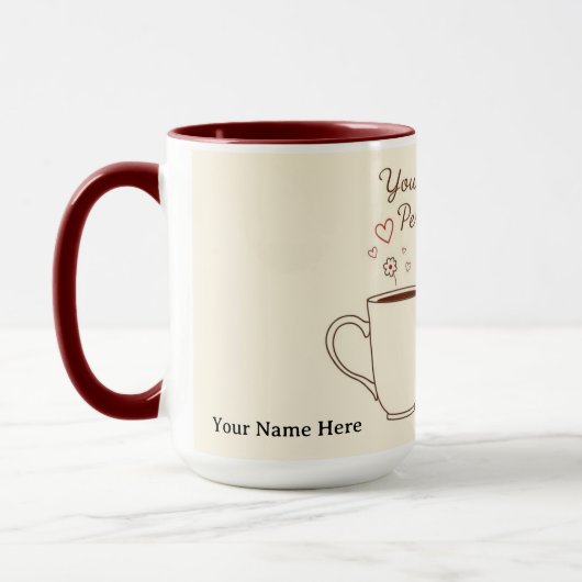 Personalized Perfect Blend Heart Couple Mok (Links)