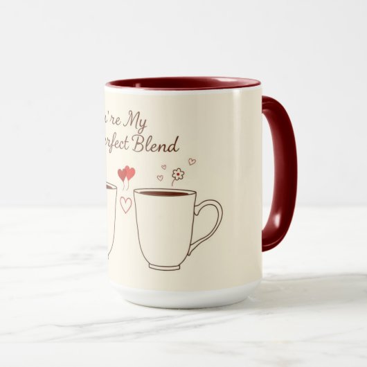 Personalized Perfect Blend Heart Couple Mok (Voorkant rechts)