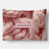 Personalized Personalized Pink Cable Knit Etui (Voorkant)
