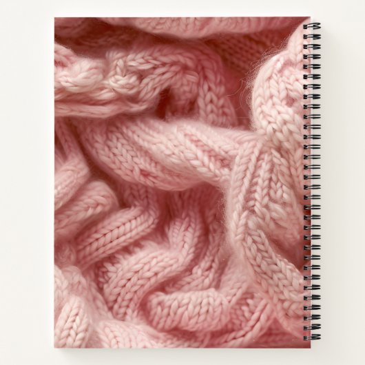 Personalized Personalized Pink Cable Knit Notitieboek (Achterkant)