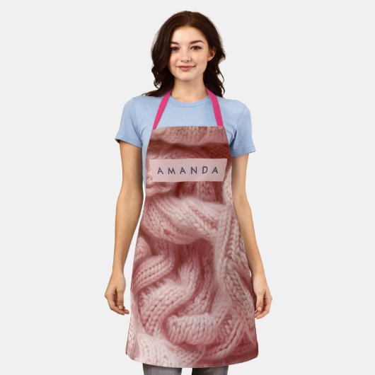 Personalized Personalized Pink Cable Knit  Schort (Gedragen)